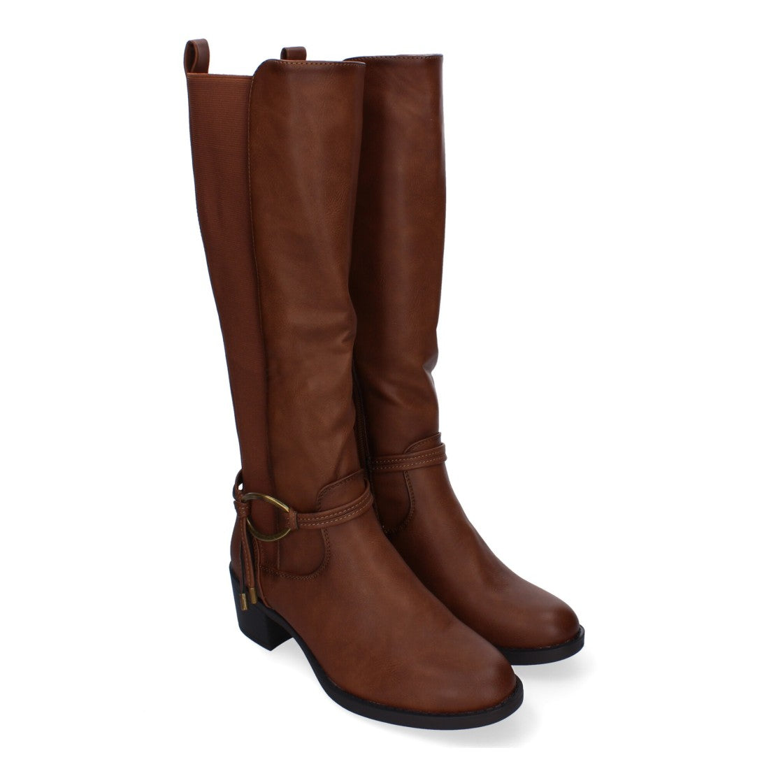 Botas Tacón con Hebilla - Kaki