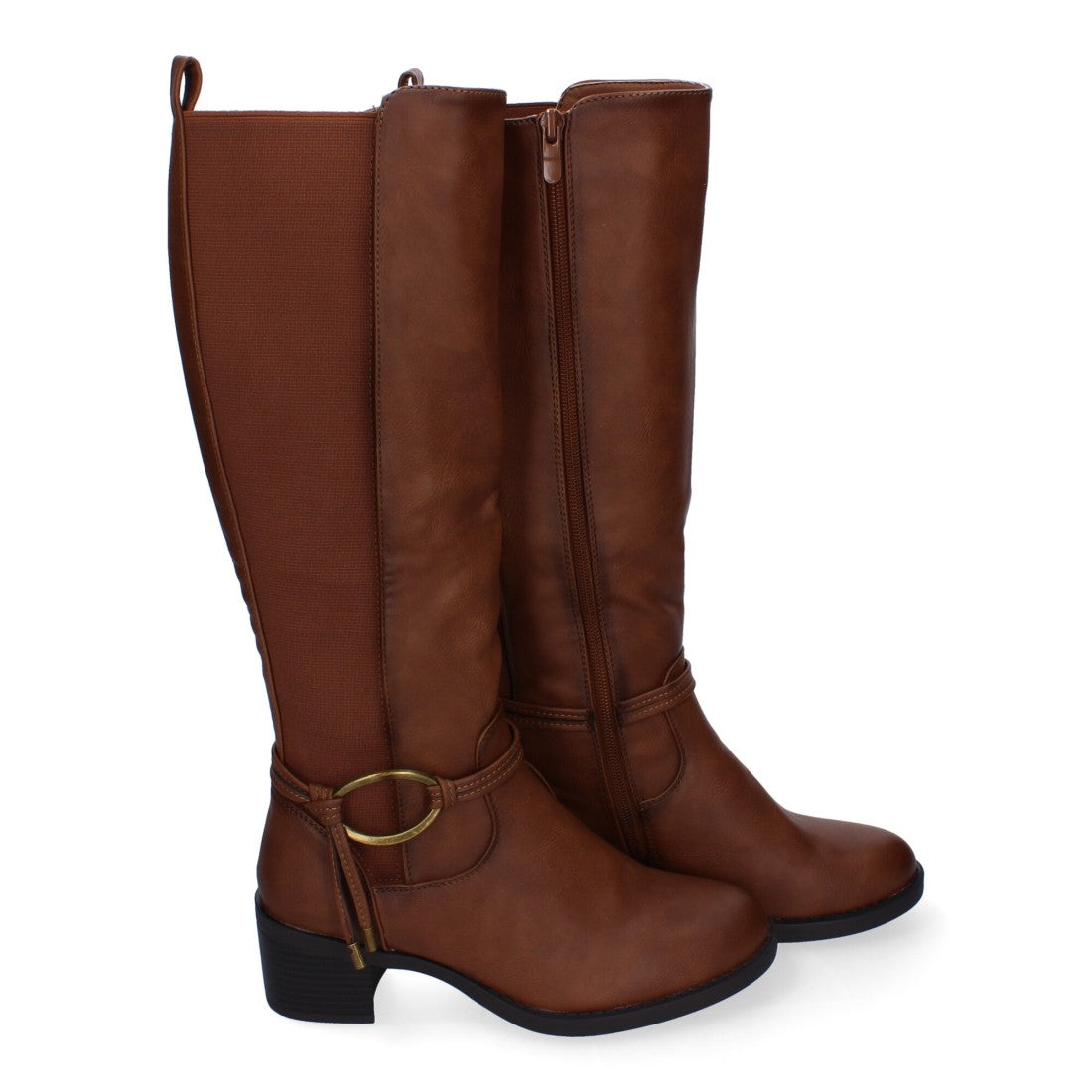 Botas Tacón con Hebilla - Kaki