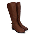 Elegante khakifarbene Stiefel mit Schnalle