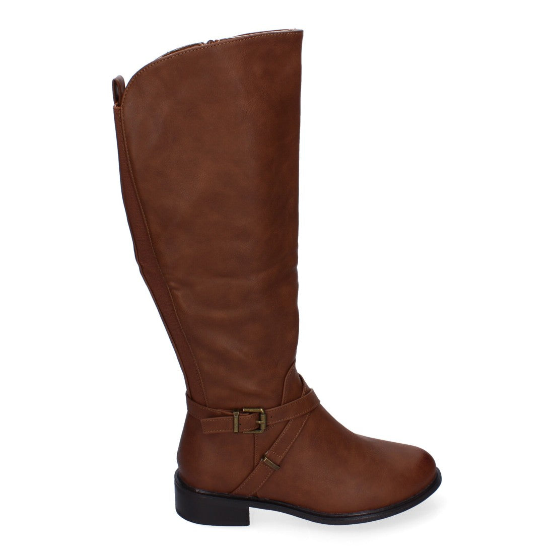 Elegante khakifarbene Stiefel mit Schnalle