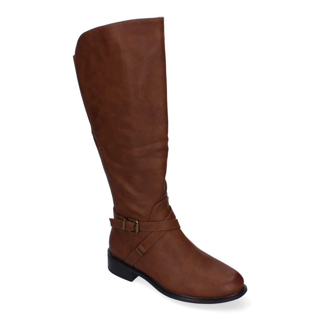Elegante khakifarbene Stiefel mit Schnalle