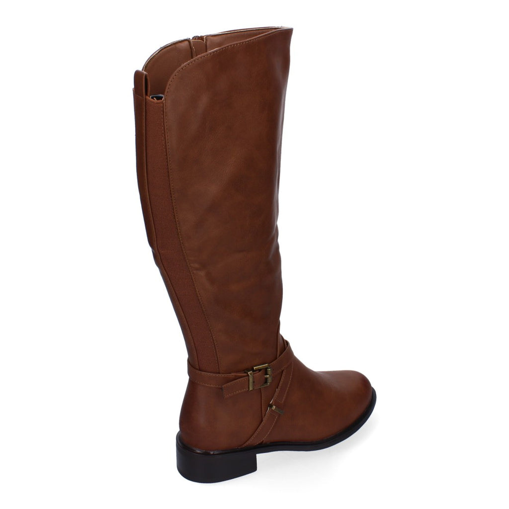 Elegante khakifarbene Stiefel mit Schnalle