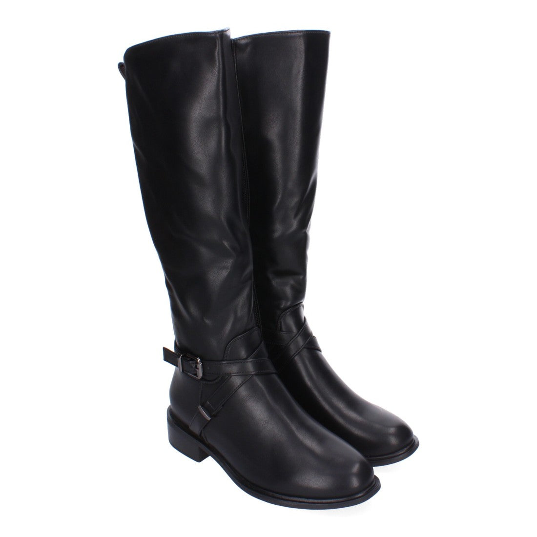 Elegante schwarze Stiefel mit Schnalle