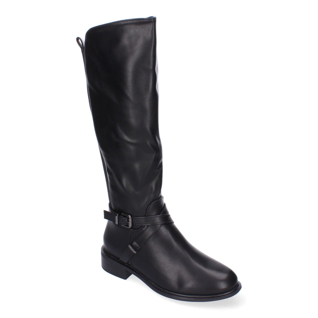 Elegante schwarze Stiefel mit Schnalle