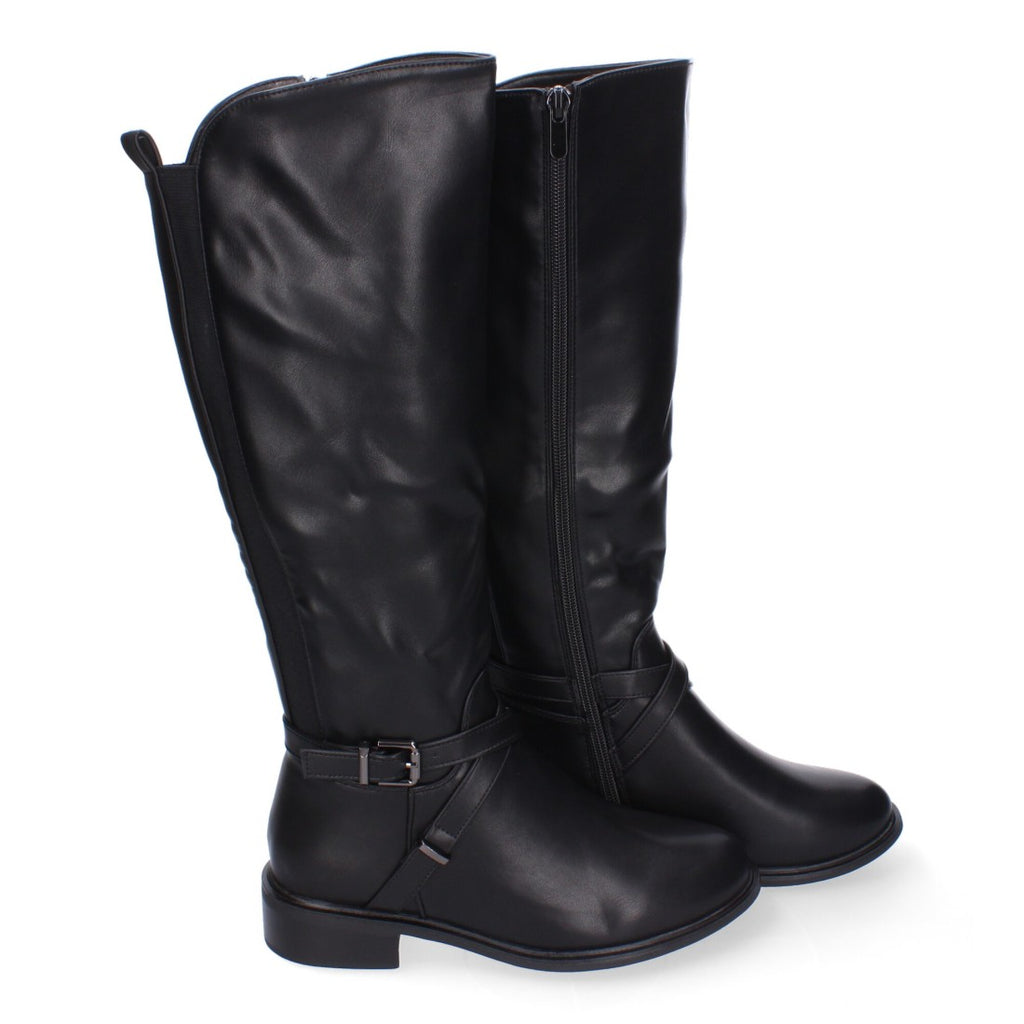 Elegante schwarze Stiefel mit Schnalle