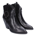 Botines Estilo Cowboy Negro con Adorno Metálico y Cremallera