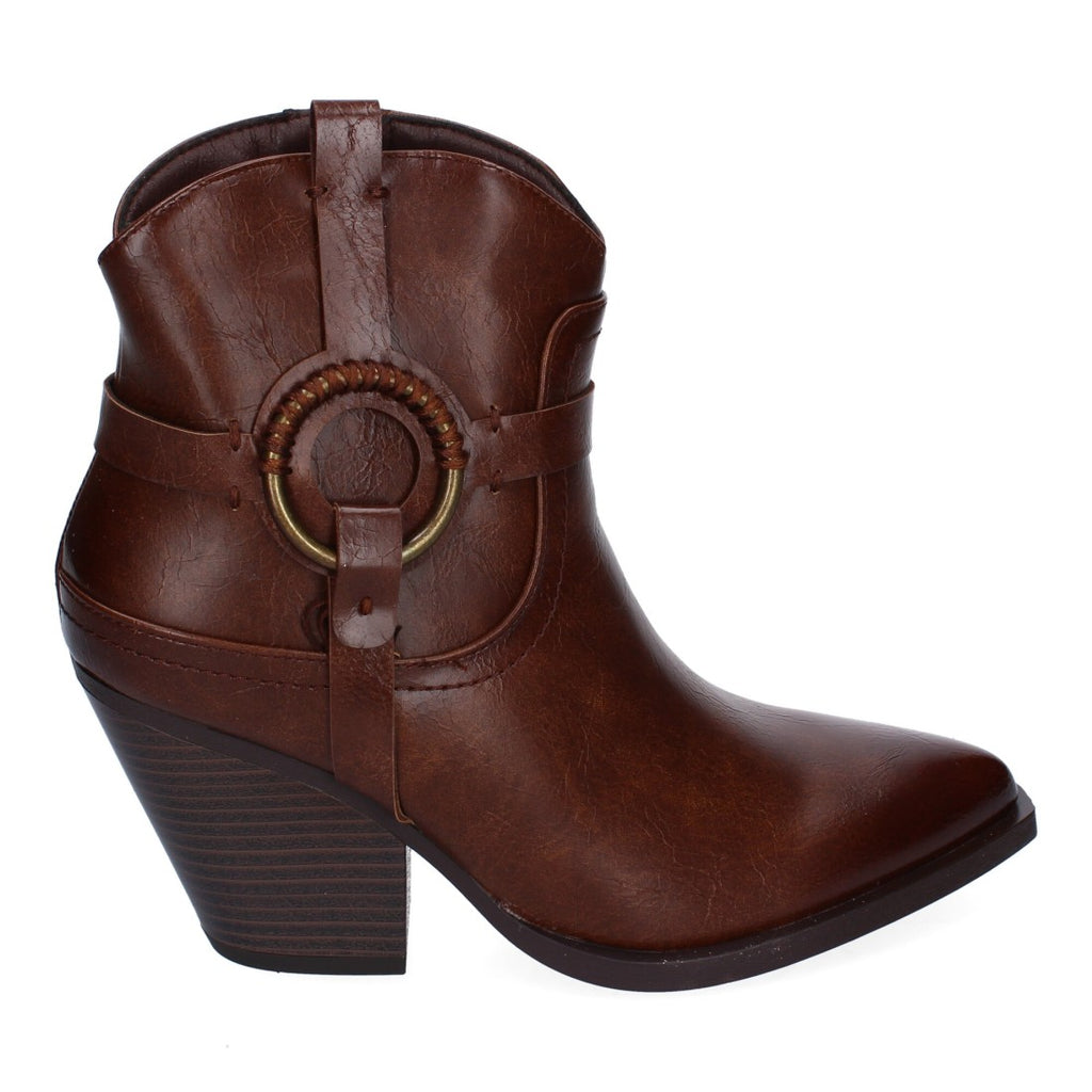 Botines Cowboy con Adorno Metálico - Marrón