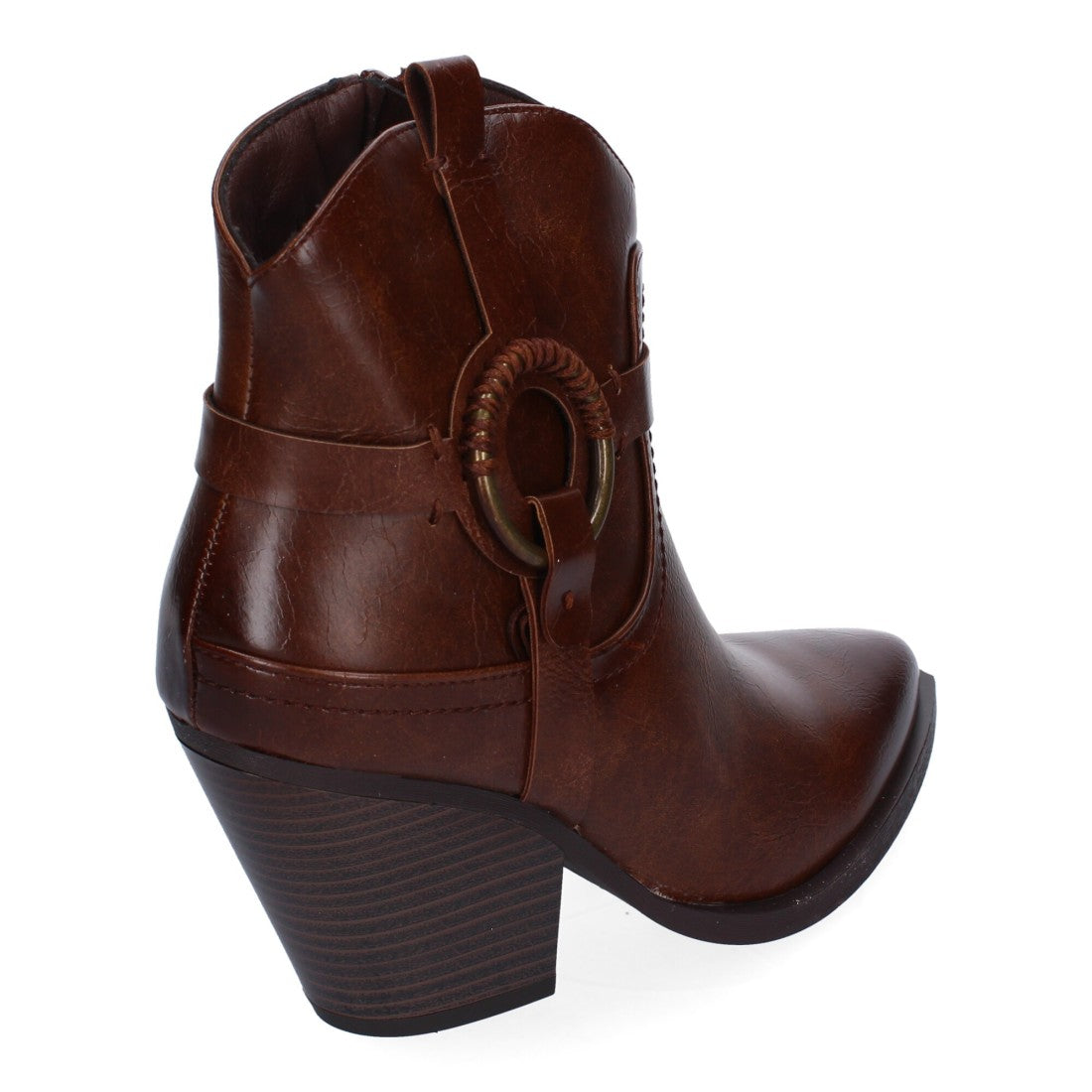 Botines Cowboy con Adorno Metálico - Marrón
