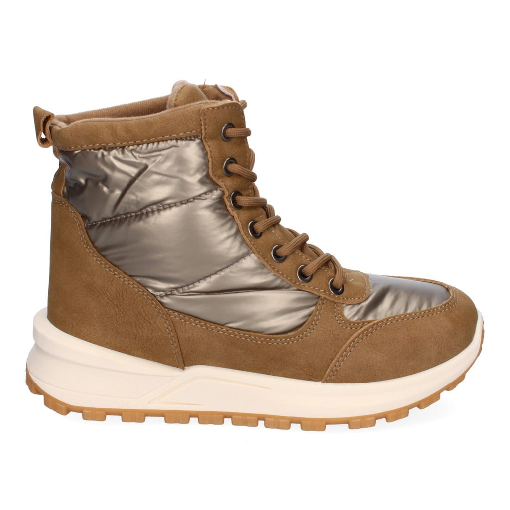 Elegante khakifarbene Stiefel mit Absatz