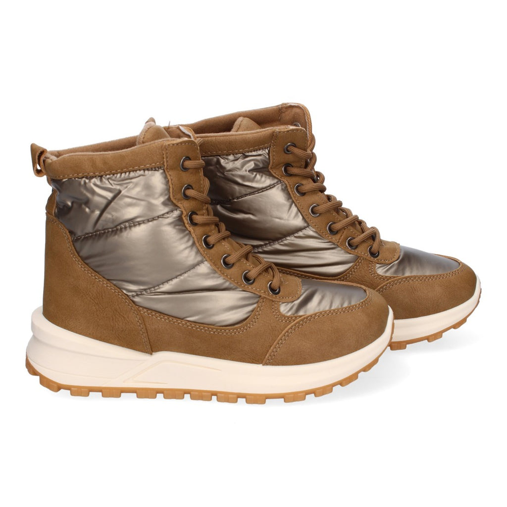 Elegante khakifarbene Stiefel mit Absatz