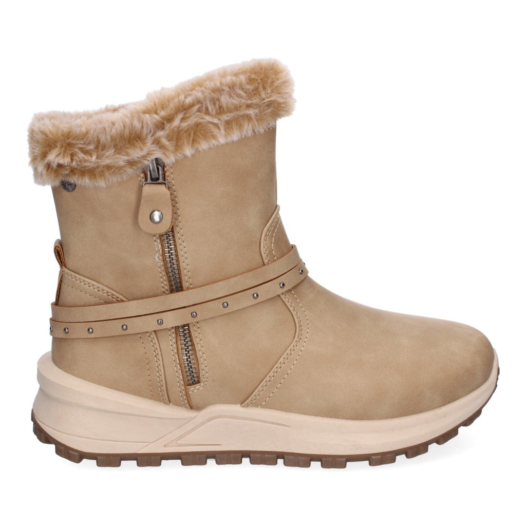 Elegante khakifarbene Stiefel mit Absatz