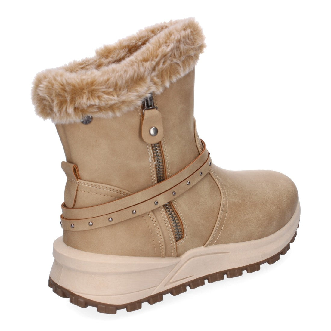 Elegante khakifarbene Stiefel mit Absatz