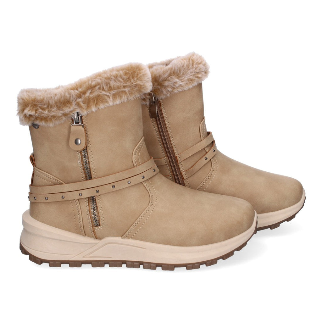 Elegante khakifarbene Stiefel mit Absatz
