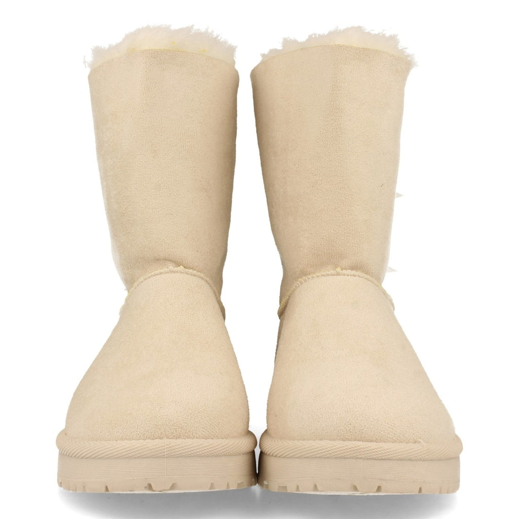 Botines Elegantes Beige con Detalles Distintivos