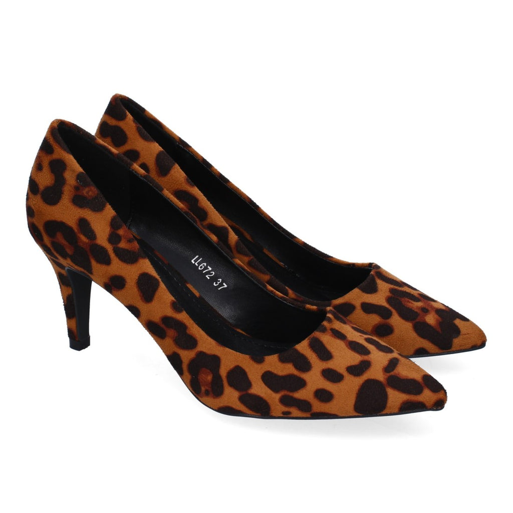 Pumps Leopardo Mujer Salón Animal Print Punta Fina Elegantes Fiesta