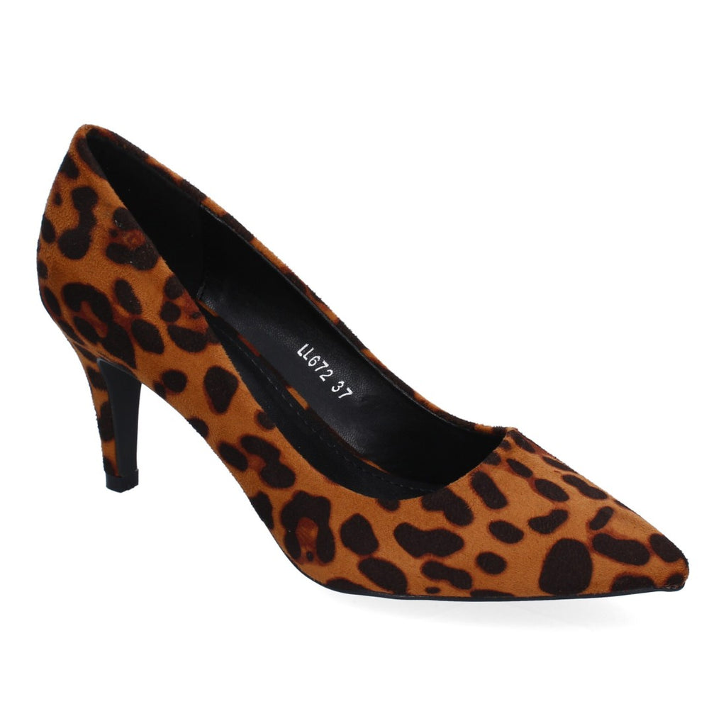 Pumps Leopardo Mujer Salón Animal Print Punta Fina Elegantes Fiesta
