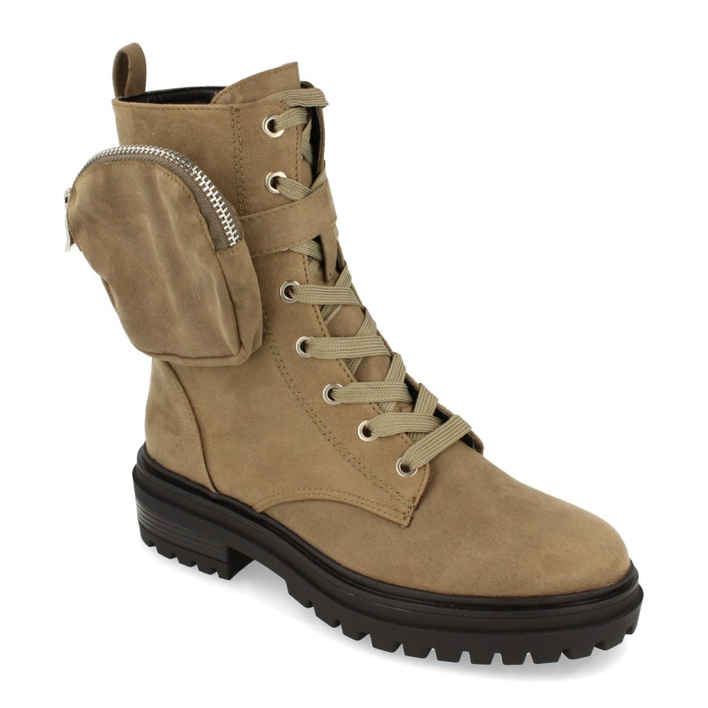 Botines Elegantes Verde con Detalles Distintivos