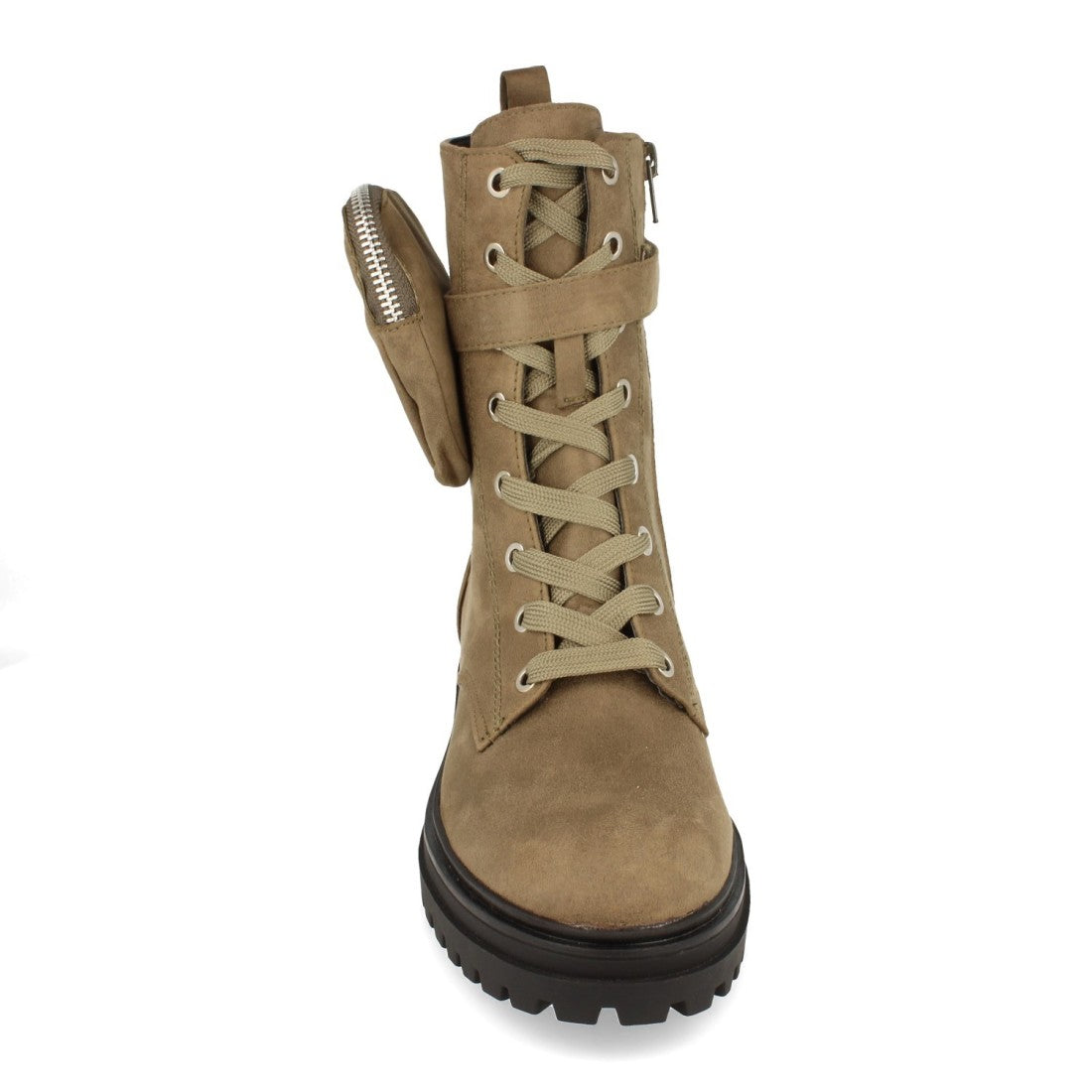 Botines Elegantes Verde con Detalles Distintivos