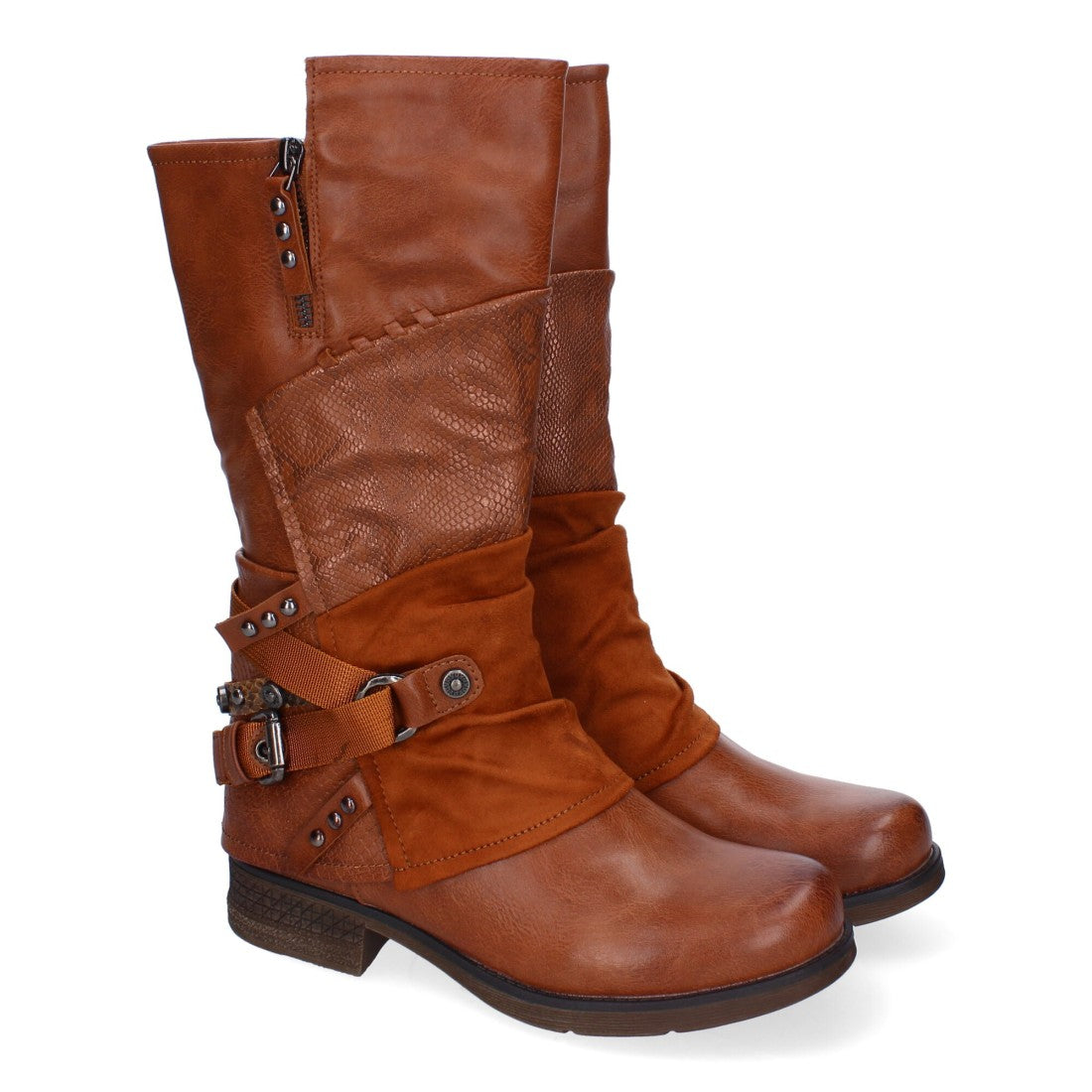 Elegante camel-farbene Stiefel mit Absatz