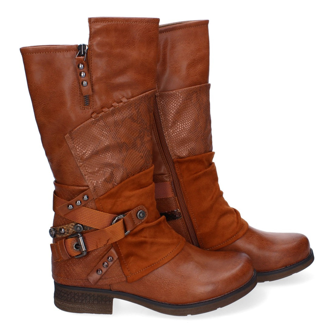 Elegante camel-farbene Stiefel mit Absatz