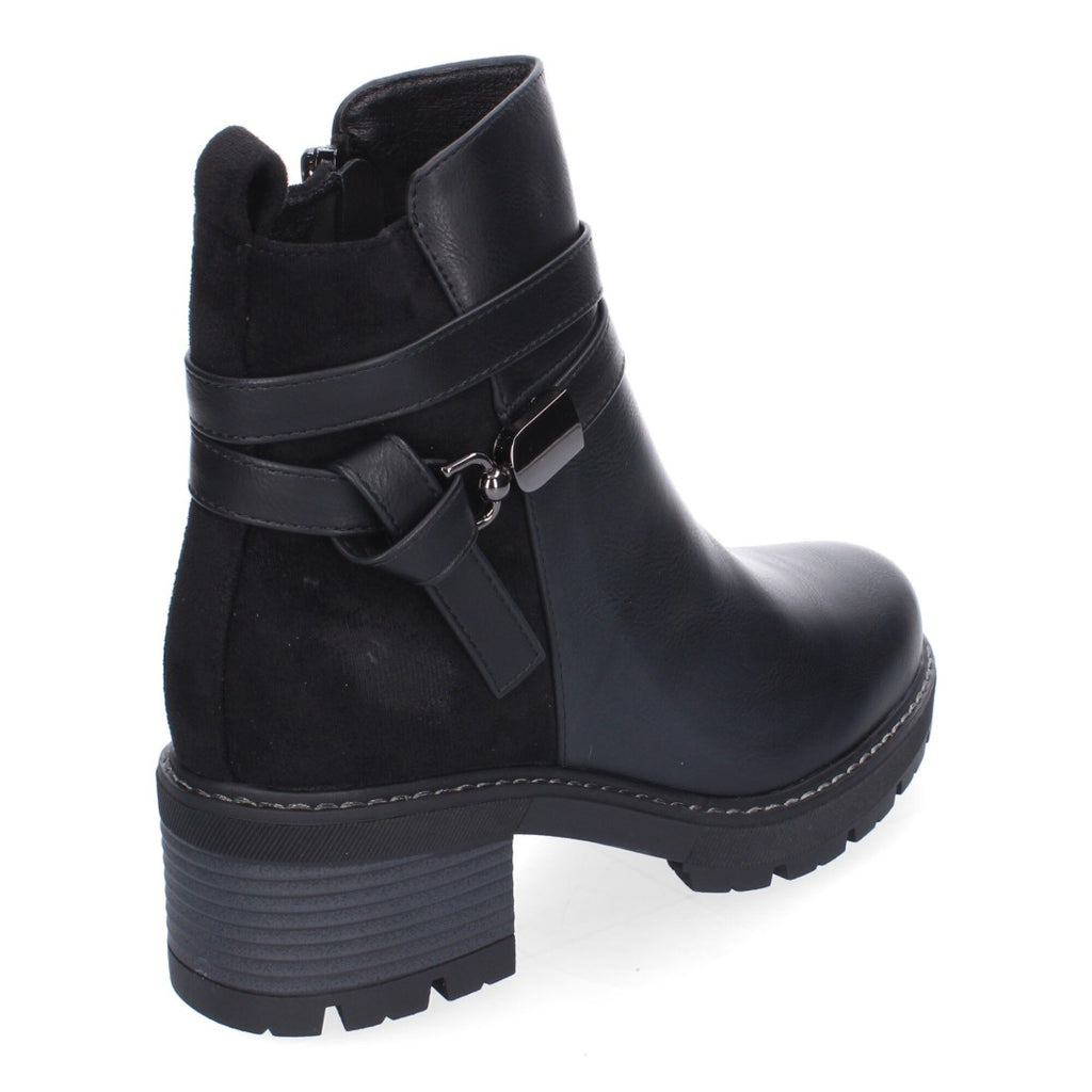 Botines Elegantes Negro con Detalles Distintivos