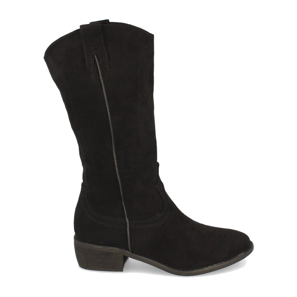 Botas Tacón con Bordado - Negro