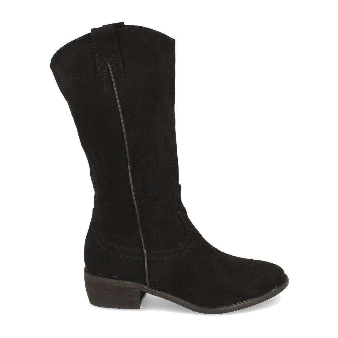 Botas Tacón con Bordado - Negro