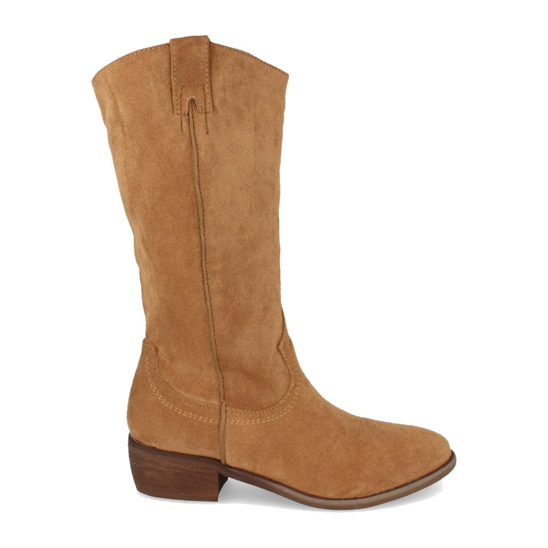 Botas Tacón con Bordado - Camel