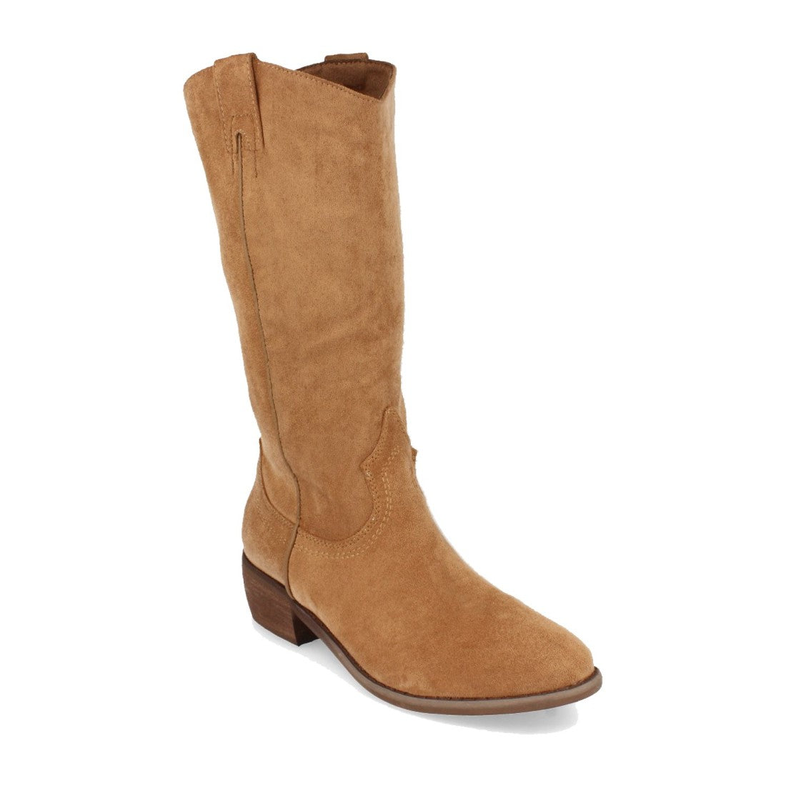 Botas Tacón con Bordado - Camel