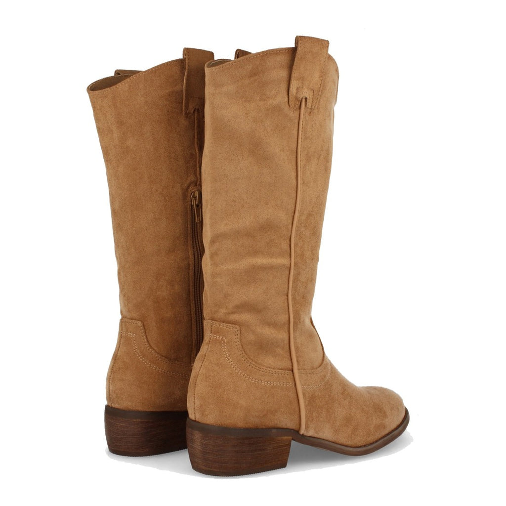Botas Tacón con Bordado - Camel