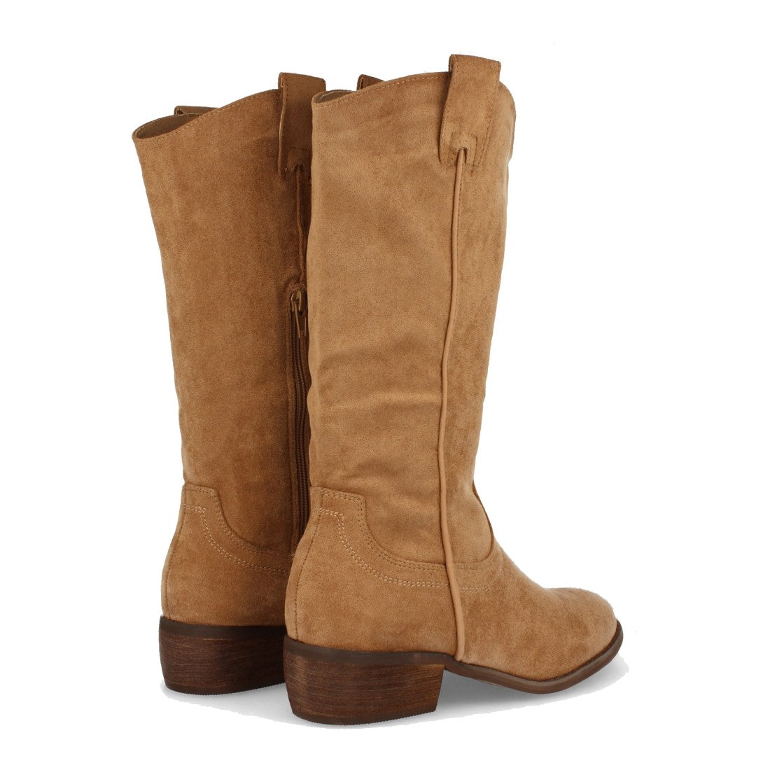 Botas Tacón con Bordado - Camel