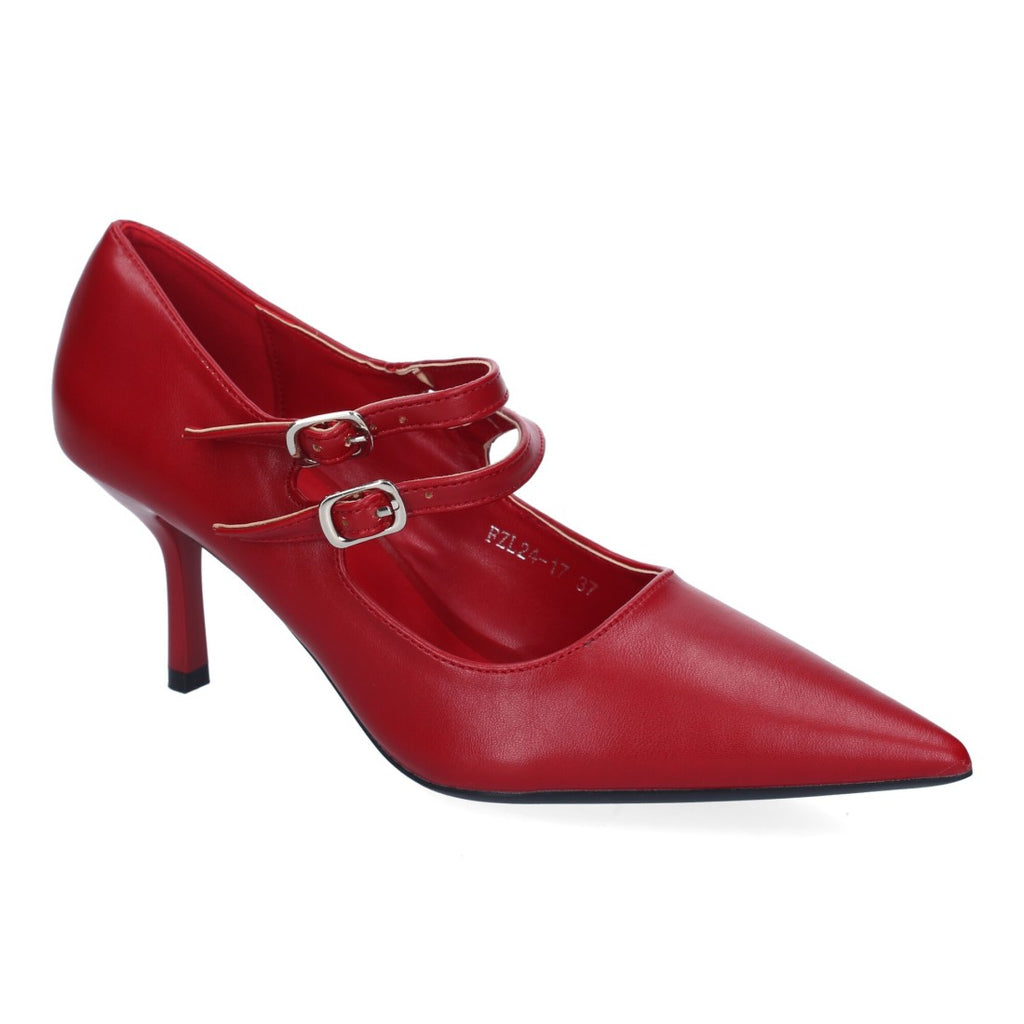 Zapatos de Tacón Burdeos Elegantes Mujer