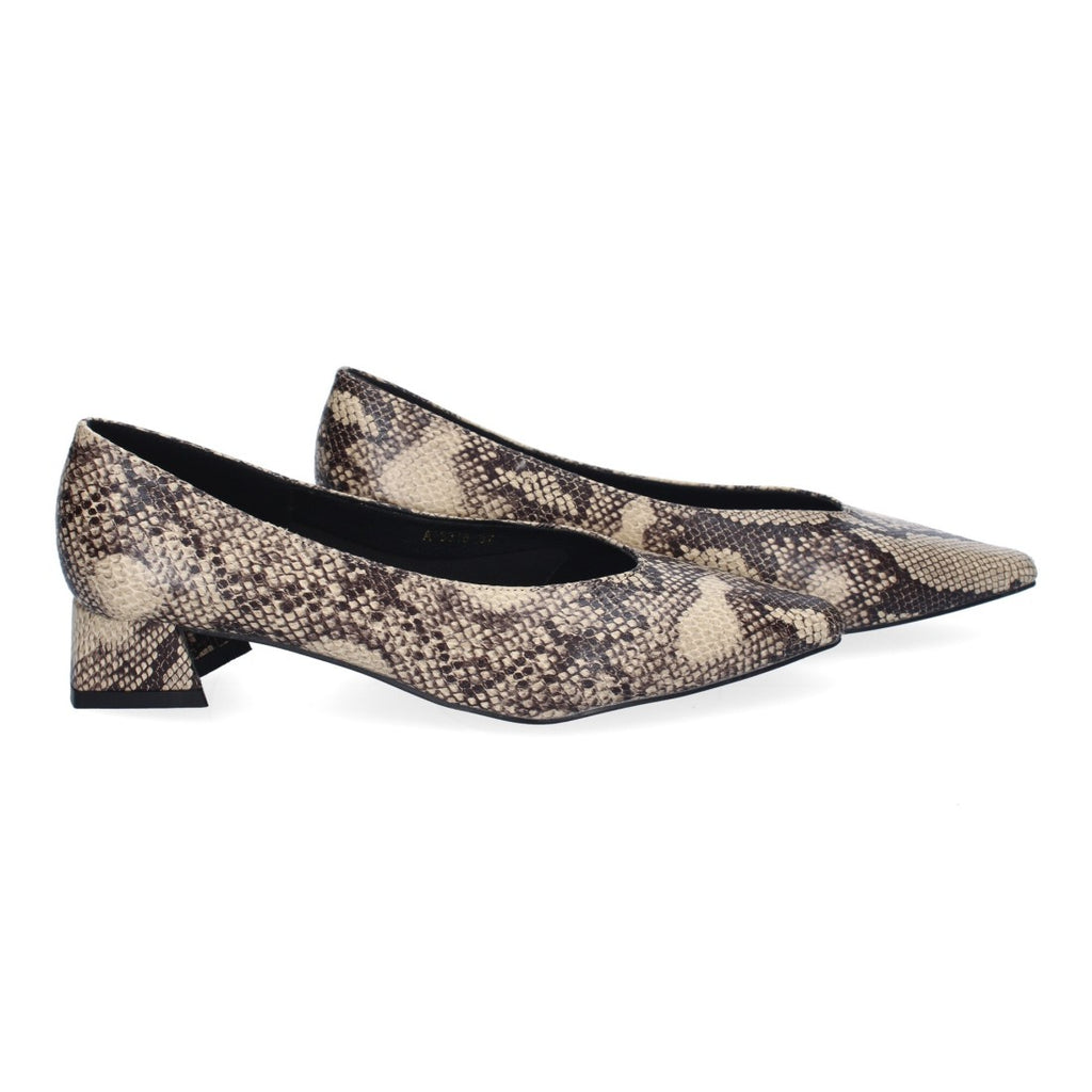 Zapatos de Tacón Estampado Serpiente Modernos Mujer