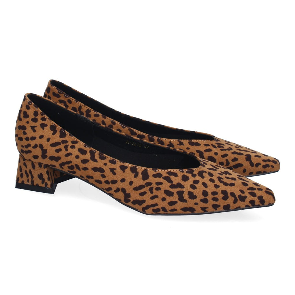 Zapatos de Tacón Estampado Leopardo Mujer