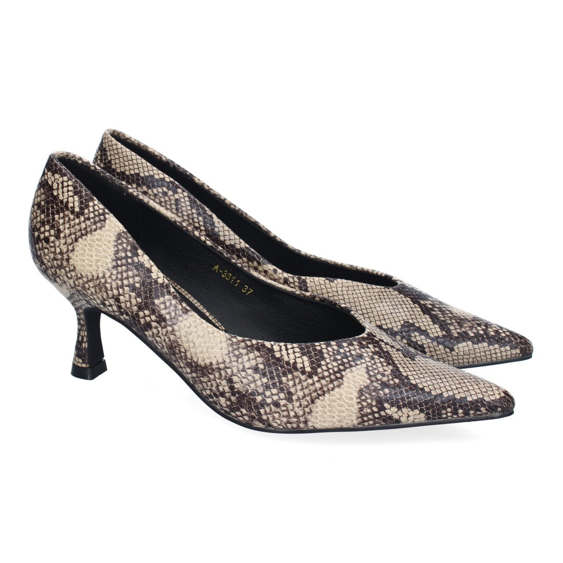 Zapatos de Tacón Estampado Serpiente Elegantes Mujer