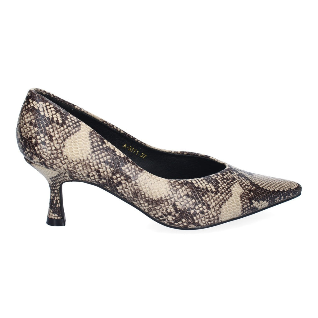Zapatos de Tacón Estampado Serpiente Elegantes Mujer
