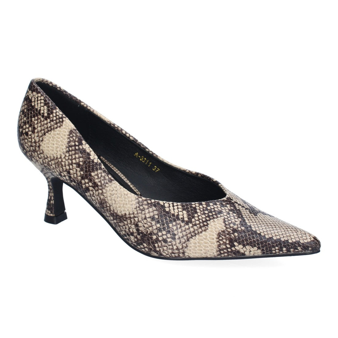 Zapatos de Tacón Estampado Serpiente Elegantes Mujer