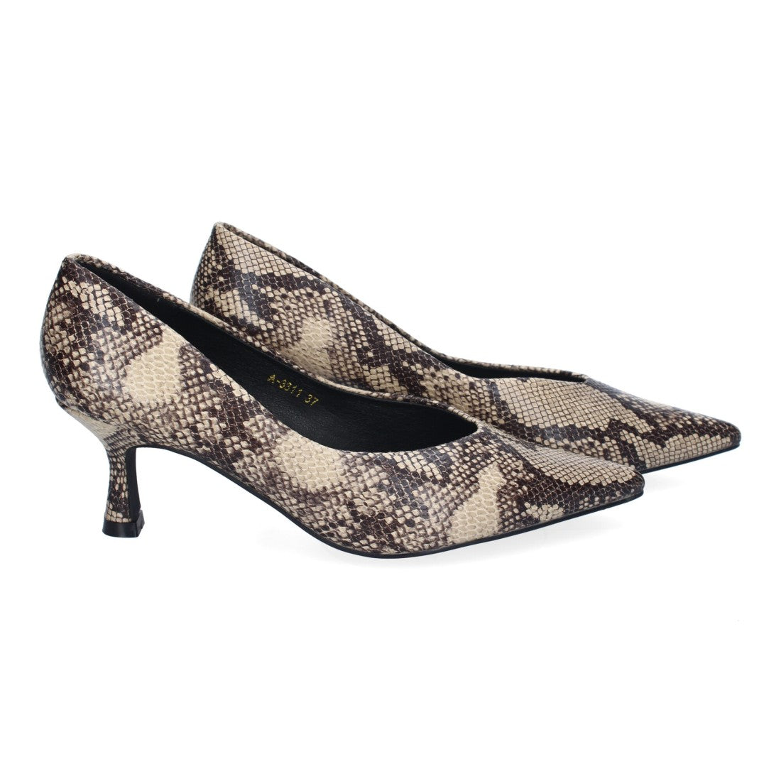 Zapatos de Tacón Estampado Serpiente Elegantes Mujer