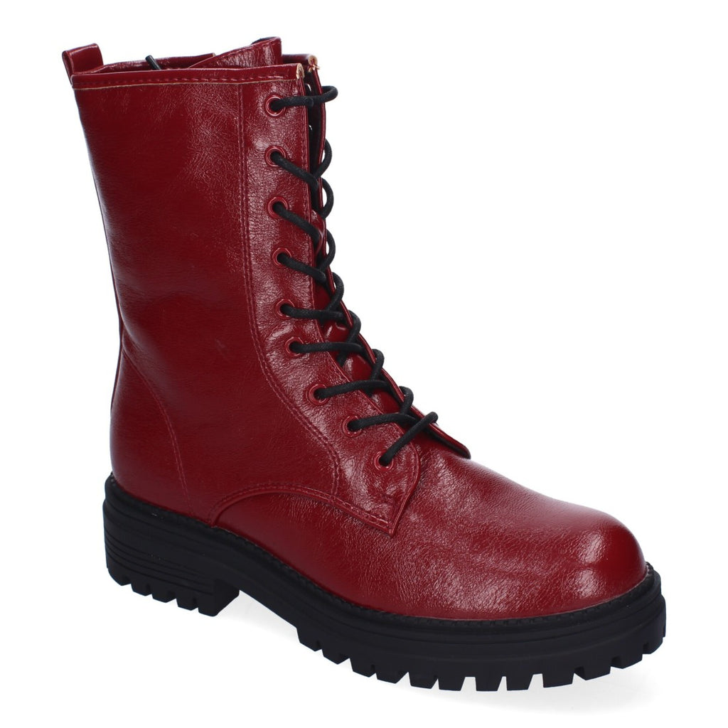 Elegante rote Stiefel mit Absatz