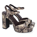 Sandalen mit Schlangenprint, eleganter Absatz, für Party, Hochzeit