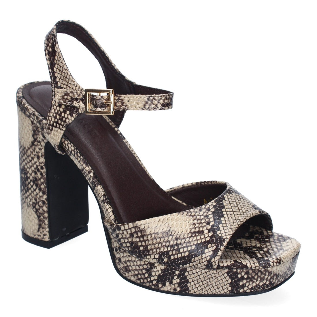 Sandalen mit Schlangenprint, eleganter Absatz, für Party, Hochzeit