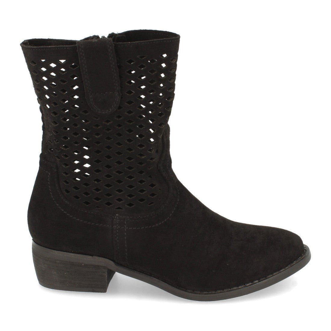 Botines Elegantes Negro con Detalles Distintivos