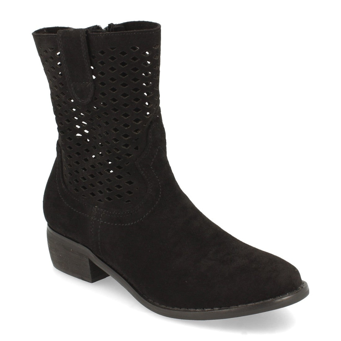 Botines Elegantes Negro con Detalles Distintivos