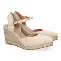 Sandalias Beige Mujer Estilo Valenciana Cuña Yute Elegantes