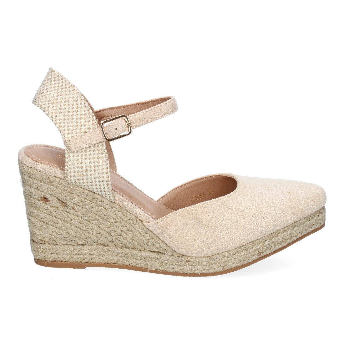 Sandalias Beige Mujer Estilo Valenciana Cuña Yute Elegantes
