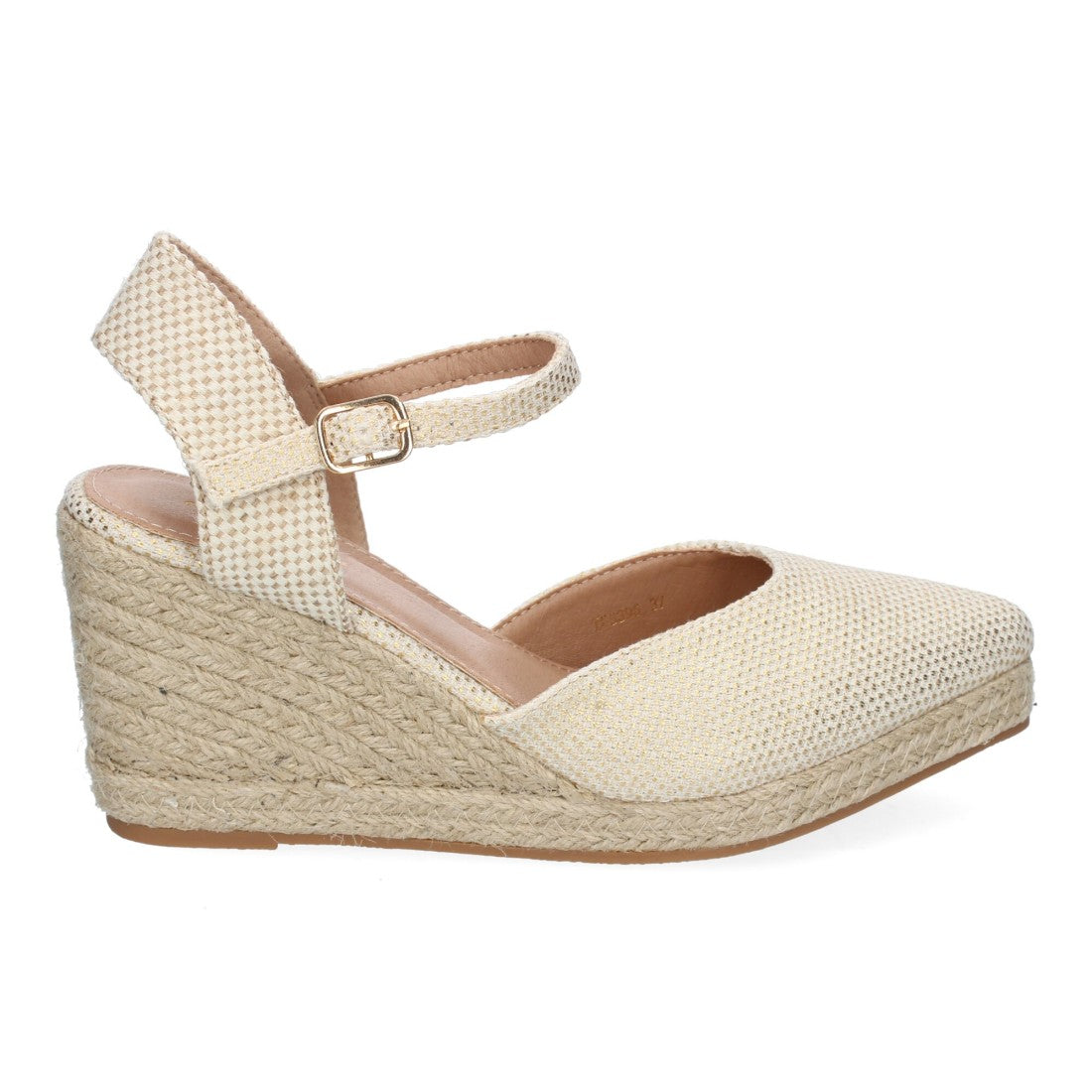 Sandalias Doradas Mujer Estilo Valenciana Cuña Yute Elegantes