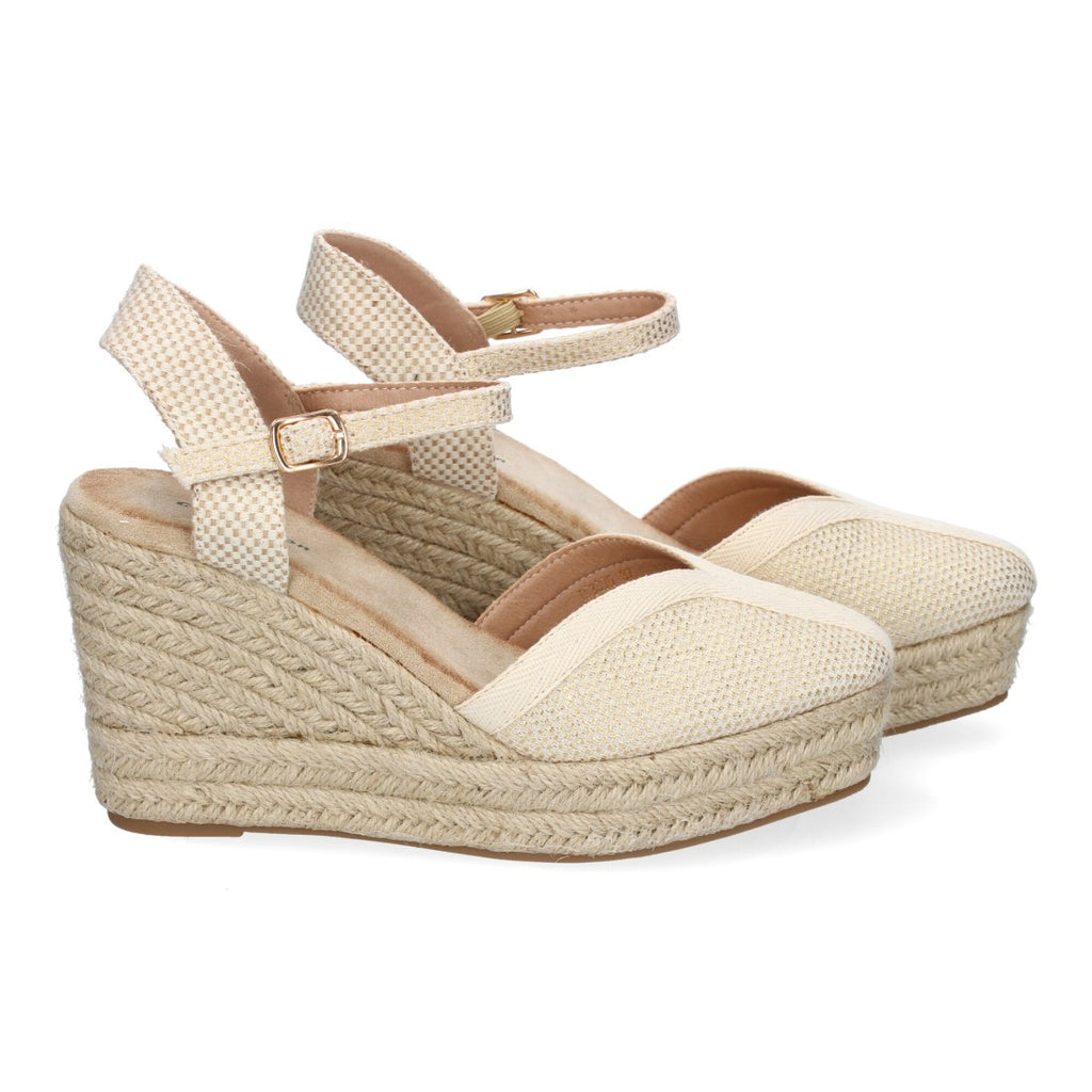 Sandalias Doradas Mujer Estilo Valenciana Punta Cerrada Elegantes