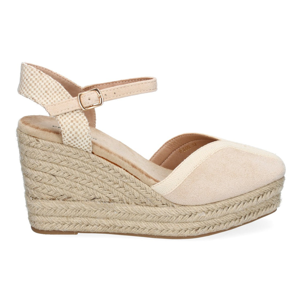 Sandalias Beige Mujer Estilo Valenciana Punta Cerrada Elegantes