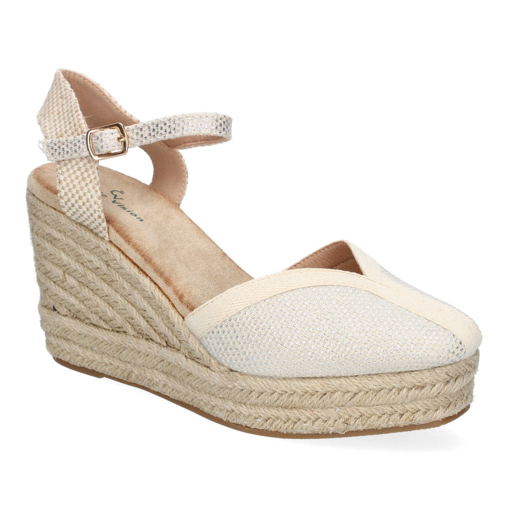 Sandalias Plateadas Mujer Estilo Valenciana Punta Cerrada Elegantes