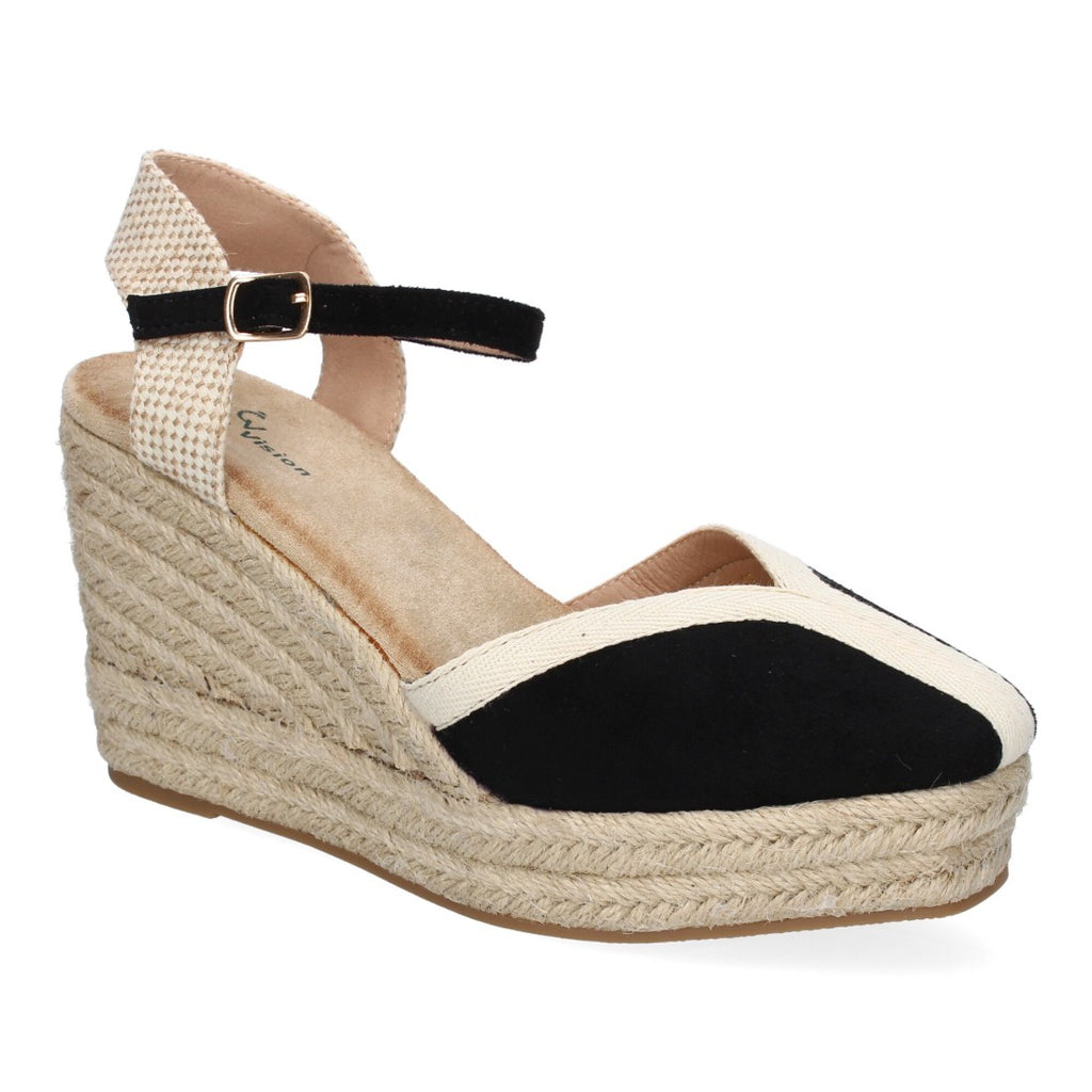 Sandalias Negras Mujer Estilo Valenciana Punta Cerrada Elegantes